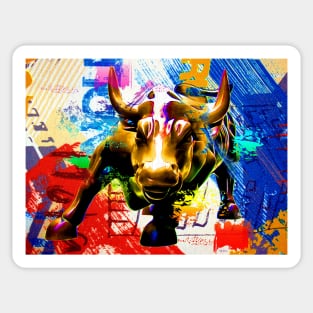 Wall Street Bull Painted Sticker